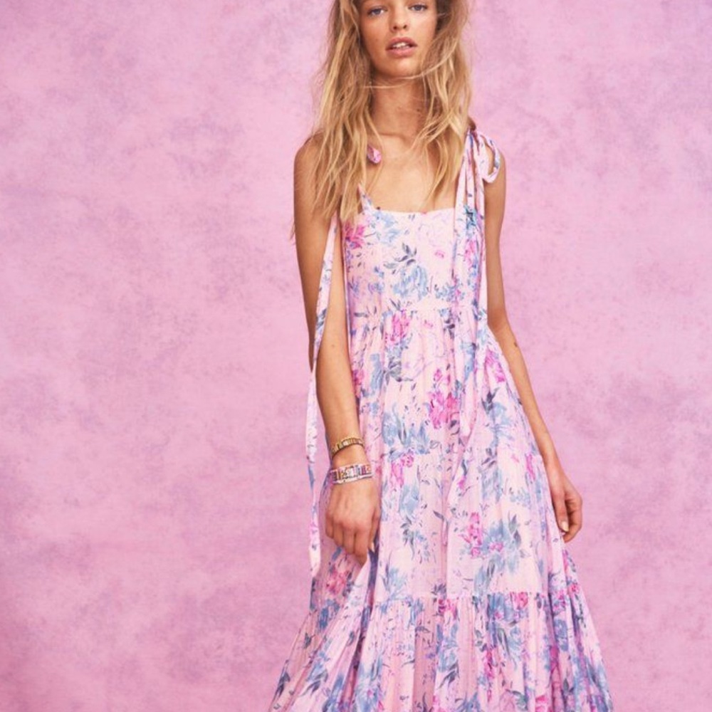 LoveShackFancy Burrows Dress in Whispering Lilac